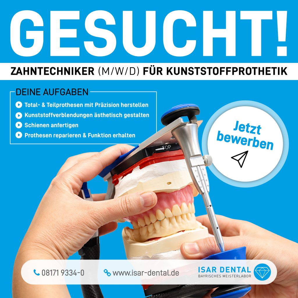 Isar Dental - Karriere - Jobs & Stellenangebote - Zahntechniker Kunststoffabteilung / Prothetik m/w/d